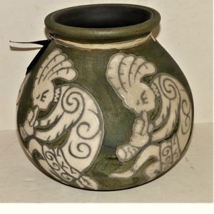 Jeremy Diller Raku pottery vase